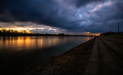 sundown, woda, niebo, krajobraz, rzeka © Krzysztof  Jaworski