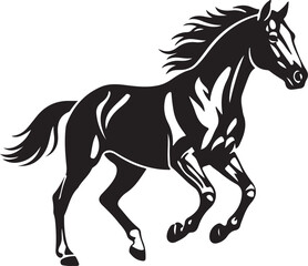 Obraz premium Horse running silhouette, dynamic motion