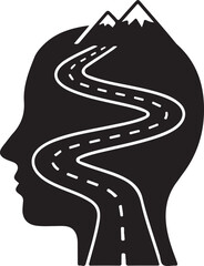 Journey silhouette road concept