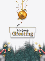 modern seasons greeting card design templates typhography text with branches