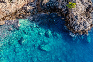 Bird's Eye View of Dubrovnik Cliffside Beaches and Clear Adriatic Waters