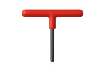 Red t-handle hex key 3d rendering