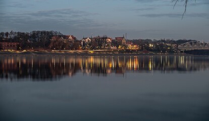 rzeka, gród, woda, architektura, europa, podróż, niebo © Krzysztof  Jaworski