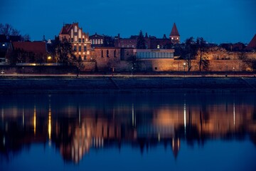 rzeka, gród, woda, architektura, europa, podróż, niebo © Krzysztof  Jaworski