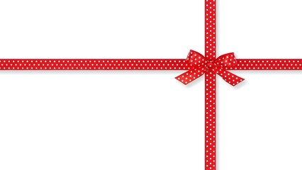 Elegant red polka dot ribbon bow