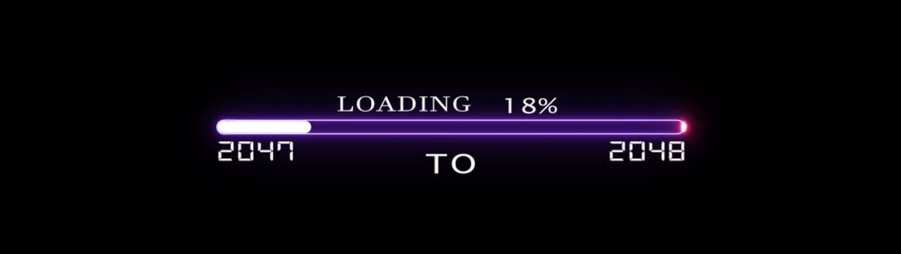Futuristic Loading Progress Bar Animation with Neon Lights 2047 to 2048