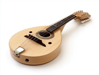 Fototapeta premium Acoustic Mandolin on White Background Closeup