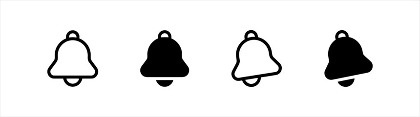 Notification bell ringing vector icon alert symbol alarm message reminder design isolated on a white background
