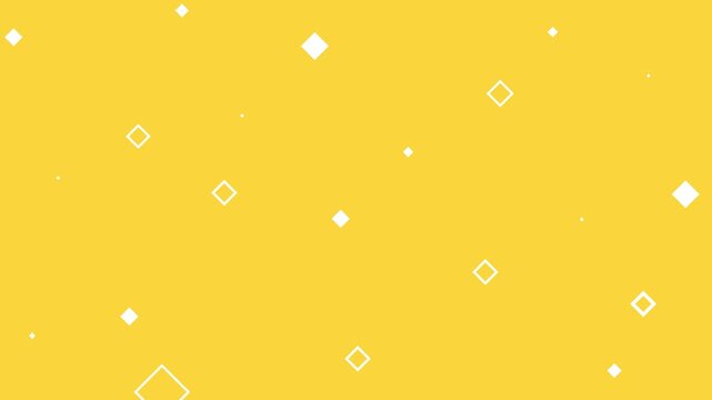 Bright Yellow Background with White Geometric Diamond Shapes Animated Overlay Subtle Motion