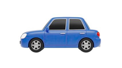 Blue Cartoon Sedan Car