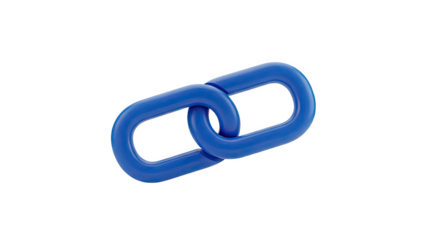 Blue chain link on white background