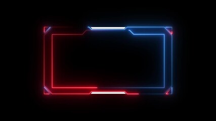 HUD display screen frames, info boxes and UI interface of future technology, interface elements, hud control panel. High tech screen digital hologram window, gaming monitoring.4k Animation. - Powered by Adobe