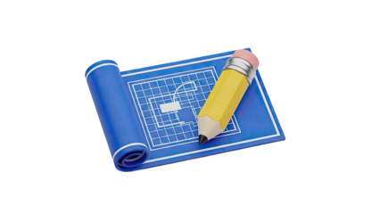 Blueprint with Pencil