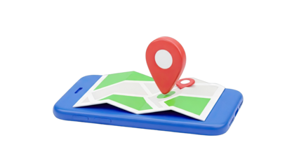 3D Phone with Map and Location Pin
