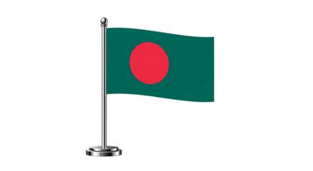 The national flag of bangladesh isolated on transparent background