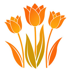 vector illustration of an orange flower silhouette