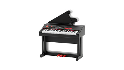 Black Grand Piano Style Electronic Keyboard with Pedals