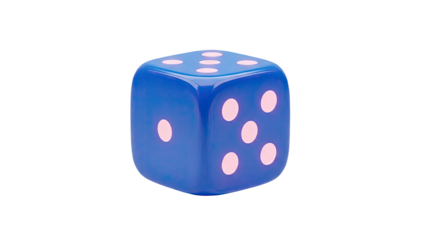 Blue Dice with Pink Dots