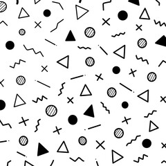 Memphis Style Geometric Abstract Pattern