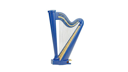 Blue Harp with Gold Accents