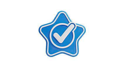 Blue Star Badge with White Checkmark