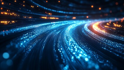 Swirling light trails in the night