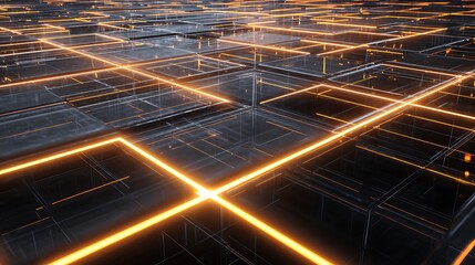 modern futuristic abstract grid with glowing intersections