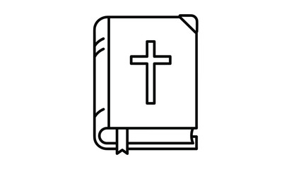 Fototapeta premium Holy Bible with cross on cover symbolizing faith and spirituality, Generative AI.