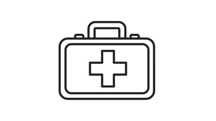 Obraz premium Simple first aid kit icon with cross symbol, Generative AI.
