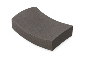 Gray abrasive foam sanding block for woodworking