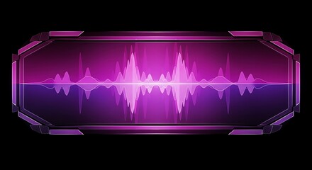 Abstract purple sound wave and futuristic equalizer technology style