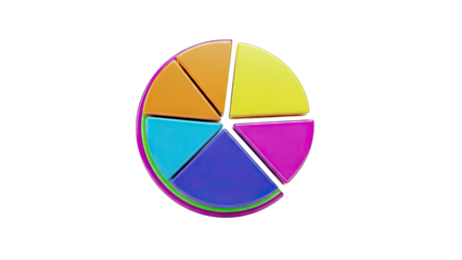 Colorful Pie Chart on White Background