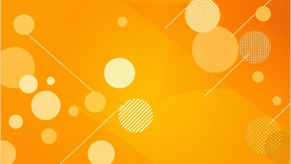 Abstract orange background with circles and lines