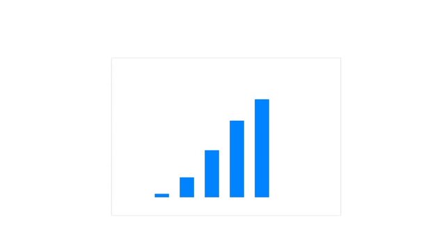 blue bar chart with decreasing business concept animation