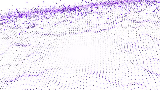 Big data flowing energy blue particles dot pattern composed of mesh, Abstract wave