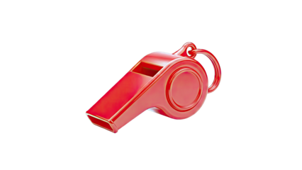 Red Whistle Isolated on White Background