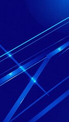 Abstract blue light streaks crossing over a dark blue background