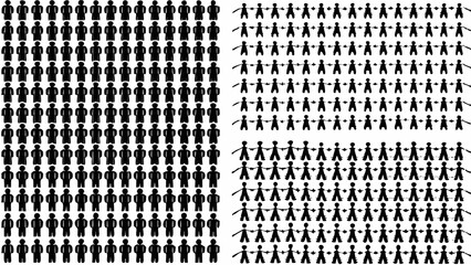 Diverse group of people icons forming a human chain