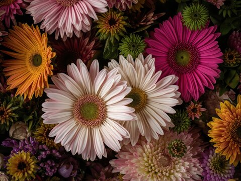Vibrant bouquet of gerbera daisies - Powered by Adobe