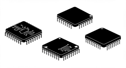 computer chip on white background