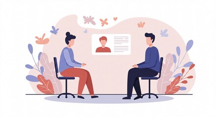 illustration of business people in colour background