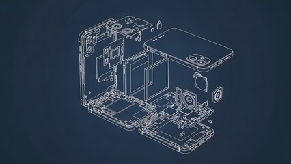Detailed Technical Blueprint of a Modern Digital Camera Design