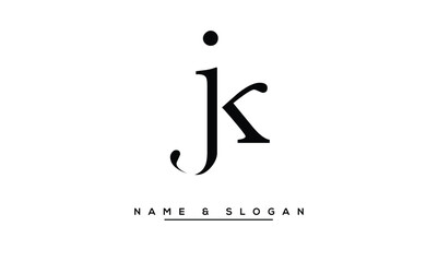 JK, KJ Abstract Letters Logo Monogram