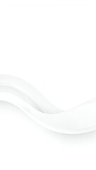 Abstract flowing white fabric waves on a clean white background