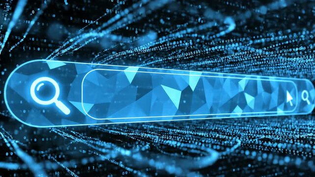 Futuristic Holographic Search Bar with Glowing Cursor - AI Generated
