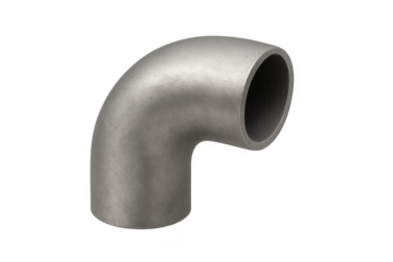 Metal pipe industrial elbow fitting on transparent background