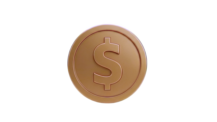 Golden Coin with Dollar Sign