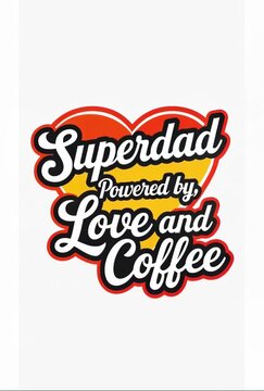 Superdad Powered by Love and Coffee Logo.
