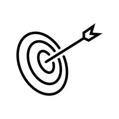 Outline target icon isolated flat style design.