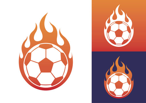 Soccer Fire Logo. Fire football, ball, fireball. Vector design for a sports team.